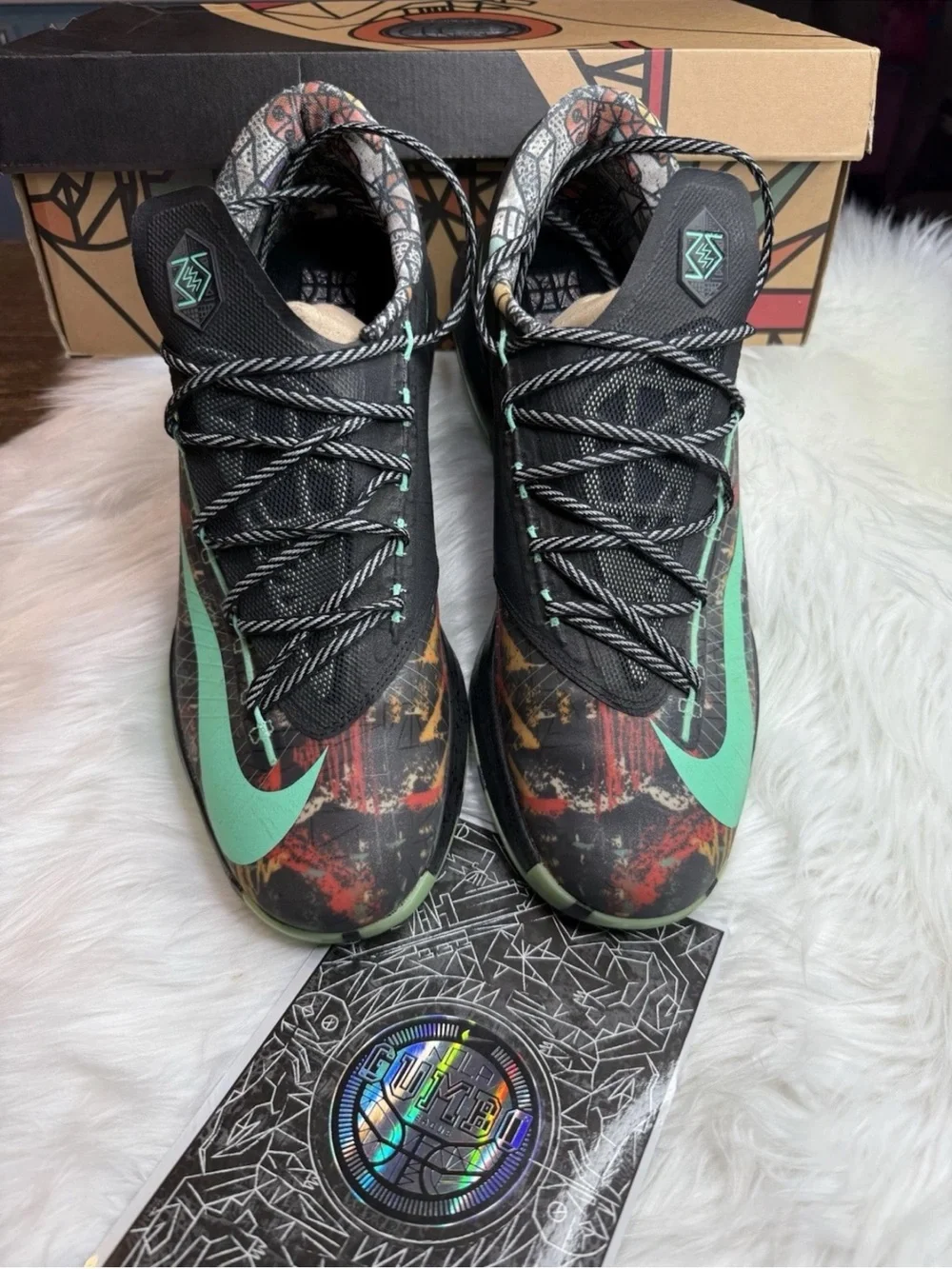 Nike KD basketball sneakers mint green & black